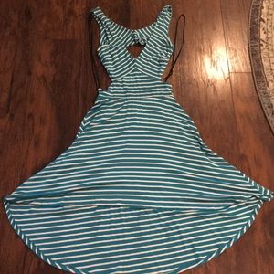 Hi-Lo Striped Dress with Open sides and Back